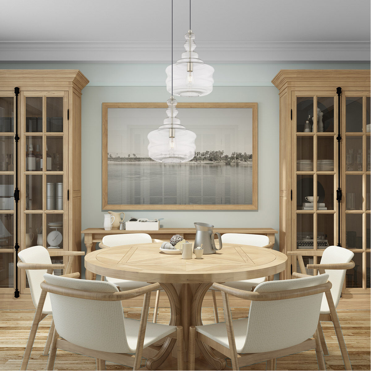 Art Glass 1 Light 13 inch Brushed Nickel Mini Pendant Ceiling Light