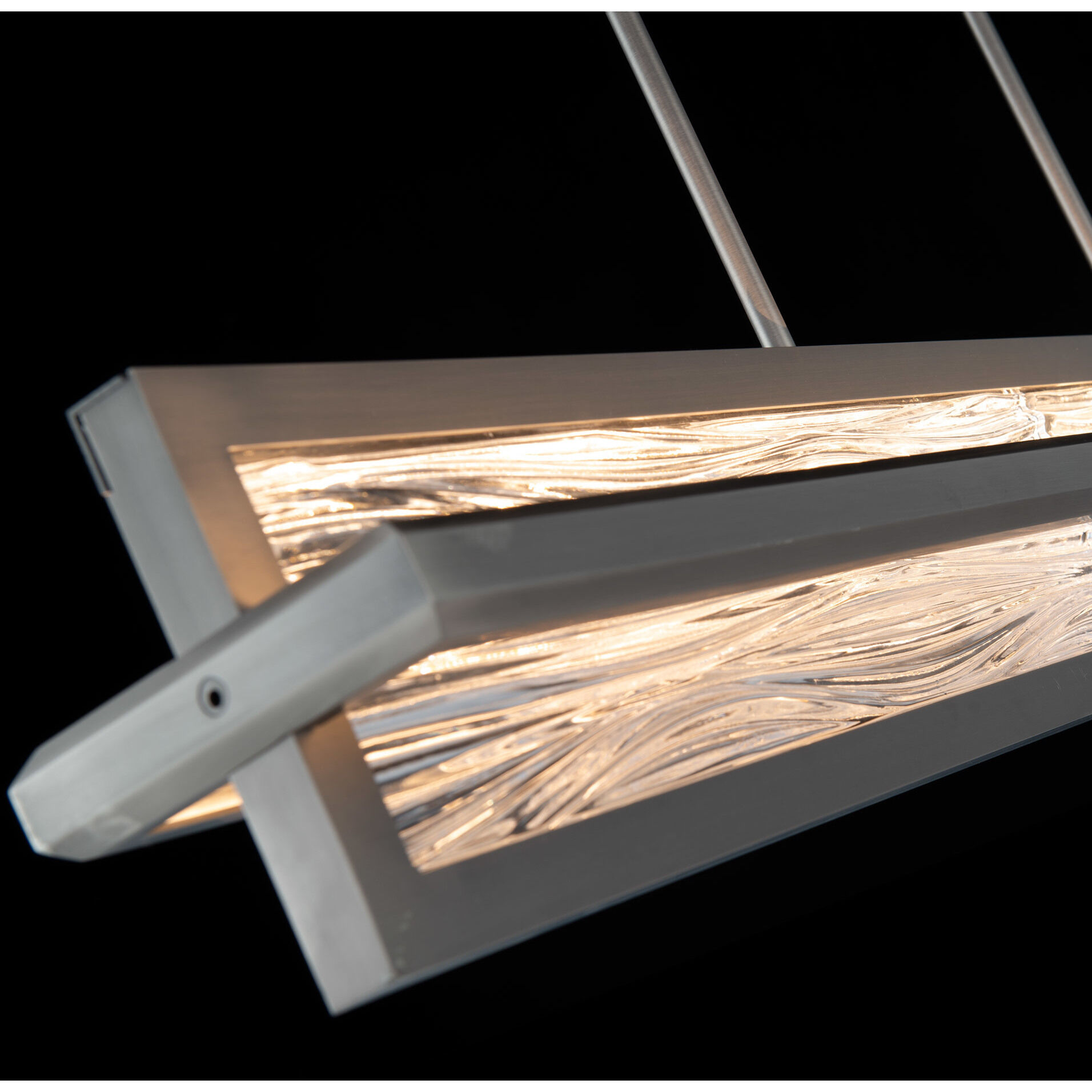 Atlantis LED 6 inch Antique Nickel Chandelier Ceiling Light in 47in.