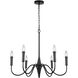 Brielle 6 Light 26 inch Matte Black Chandelier Ceiling Light