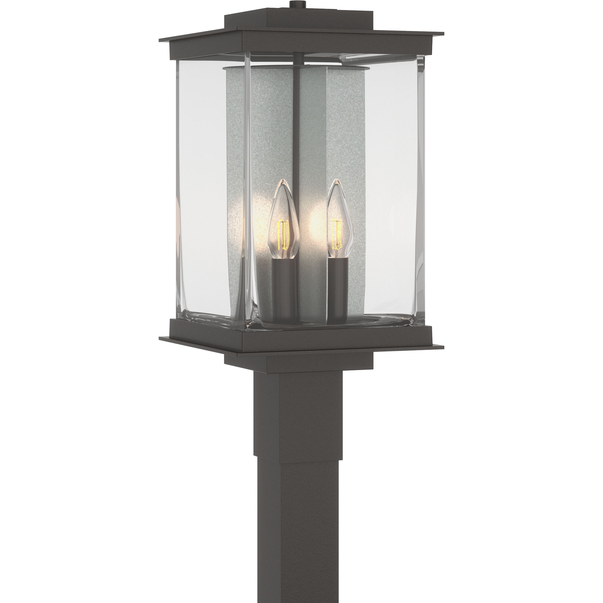 Kingston 4 Light 20.1 inch Coastal Oil Rub Bronze and Trans Vintage Platinum Outdoor Post Light in Coastal Oil Rubbed Bronze/Translucent Vintage Plat