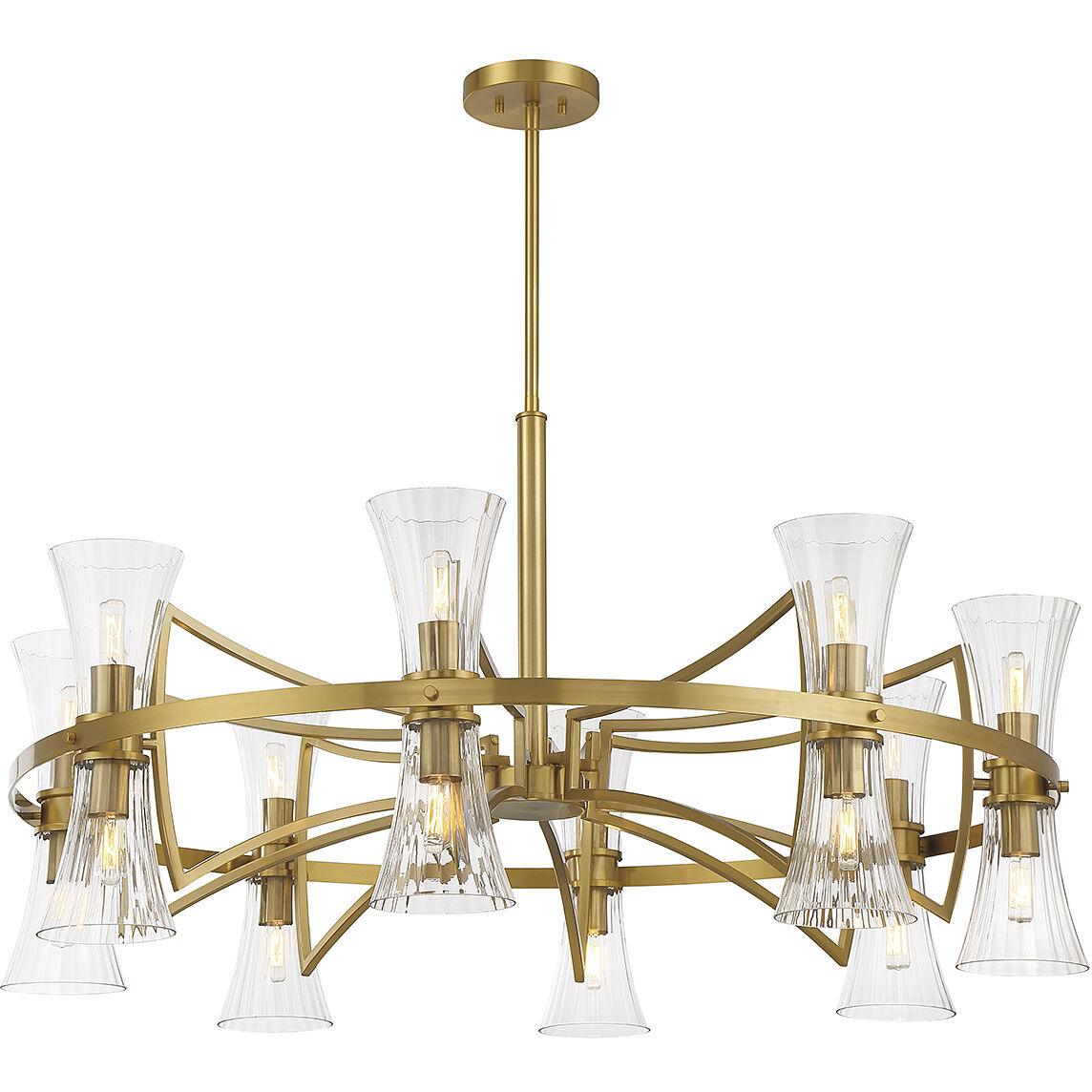 Bennington 16 Light 45 inch Warm Brass Chandelier Ceiling Light