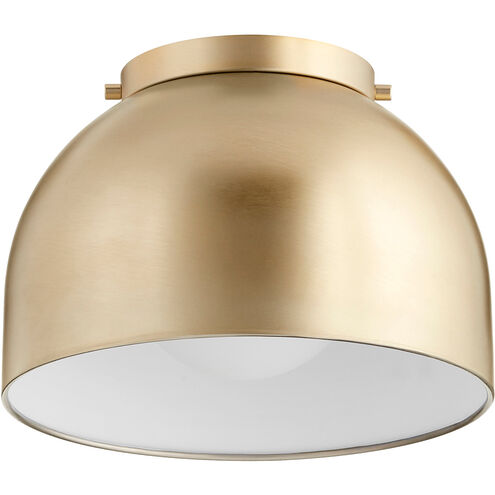 Dome 1 Light 11 inch Aged Brass Flush Mount Ceiling Light