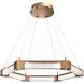 Axis LED 34.6 inch Novel Brass Chandelier Ceiling Light in 3000K LED, Hexagonal Ring