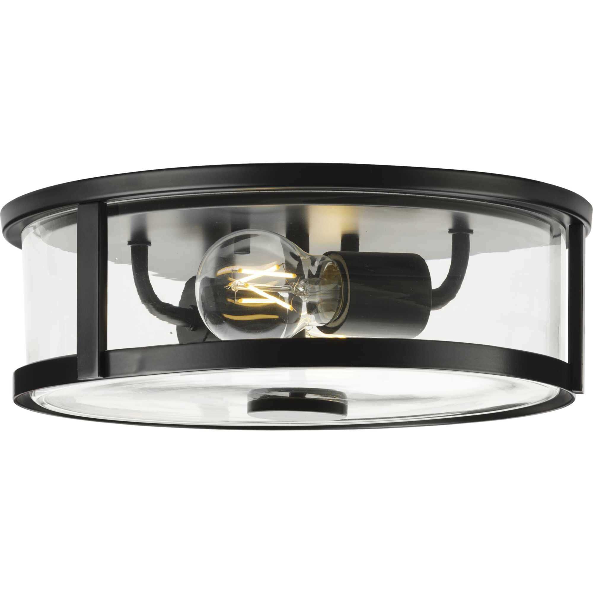 Gilliam 2 Light 12.62 inch Matte Black Flushmount Ceiling Light
