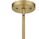 Salem LED 8.5 inch Brushed Brass Mini Pendant Ceiling Light in Matte White Glass