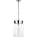 C&M by Chapman & Myers Garrett 1 Light 12.38 inch Polished Nickel Pendant Ceiling Light