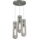 Spun 3 Light 16 inch Satin Nickel Multi Pendant Ceiling Light