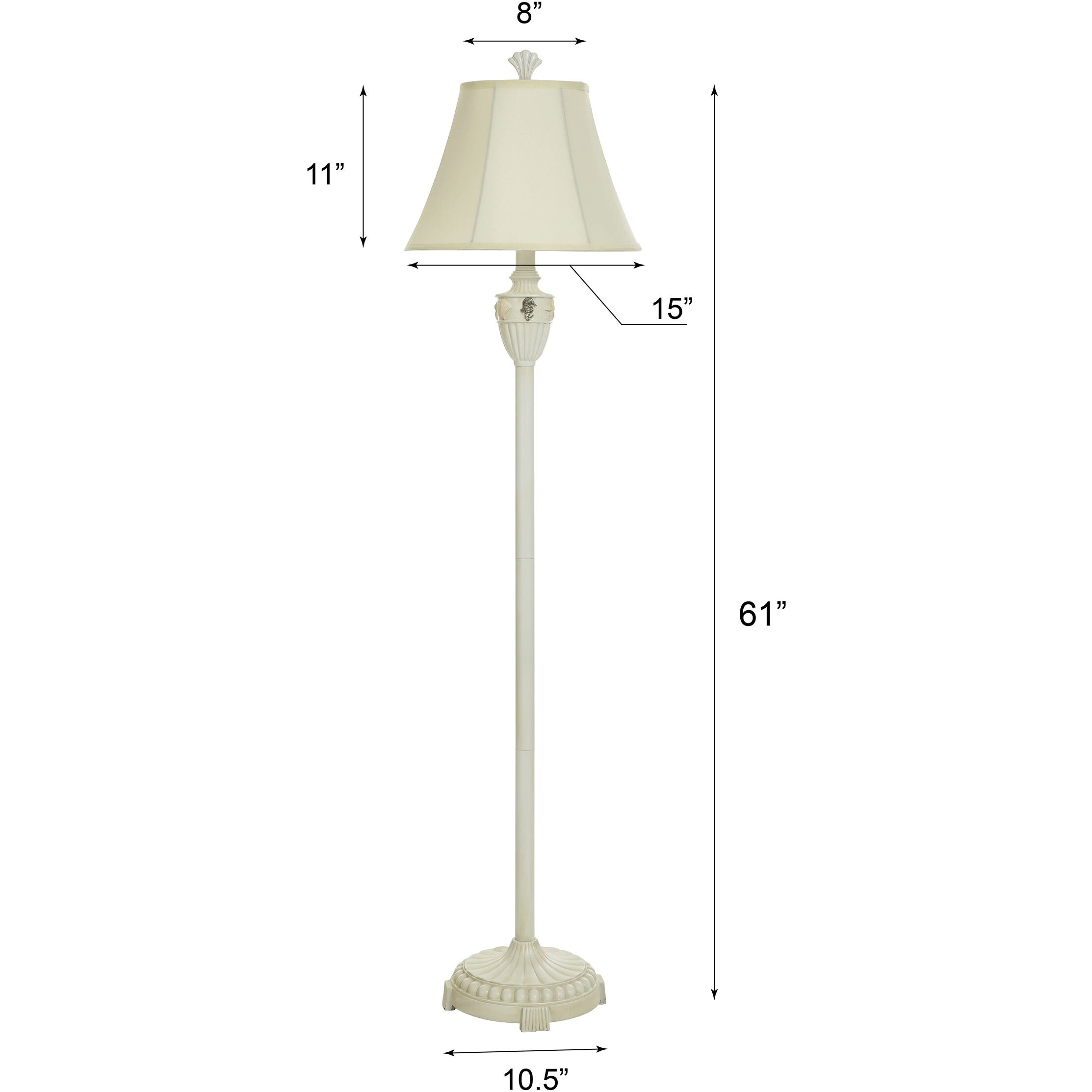 Signature 61 inch 150 watt Cream Floor Lamp Portable Light