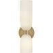 Lisa McDennon Tallulah LED 5.5 inch Lacquered Brass Bath Light Wall Light in 3000K, Etched Opal, 5W, Two Light, Sconce