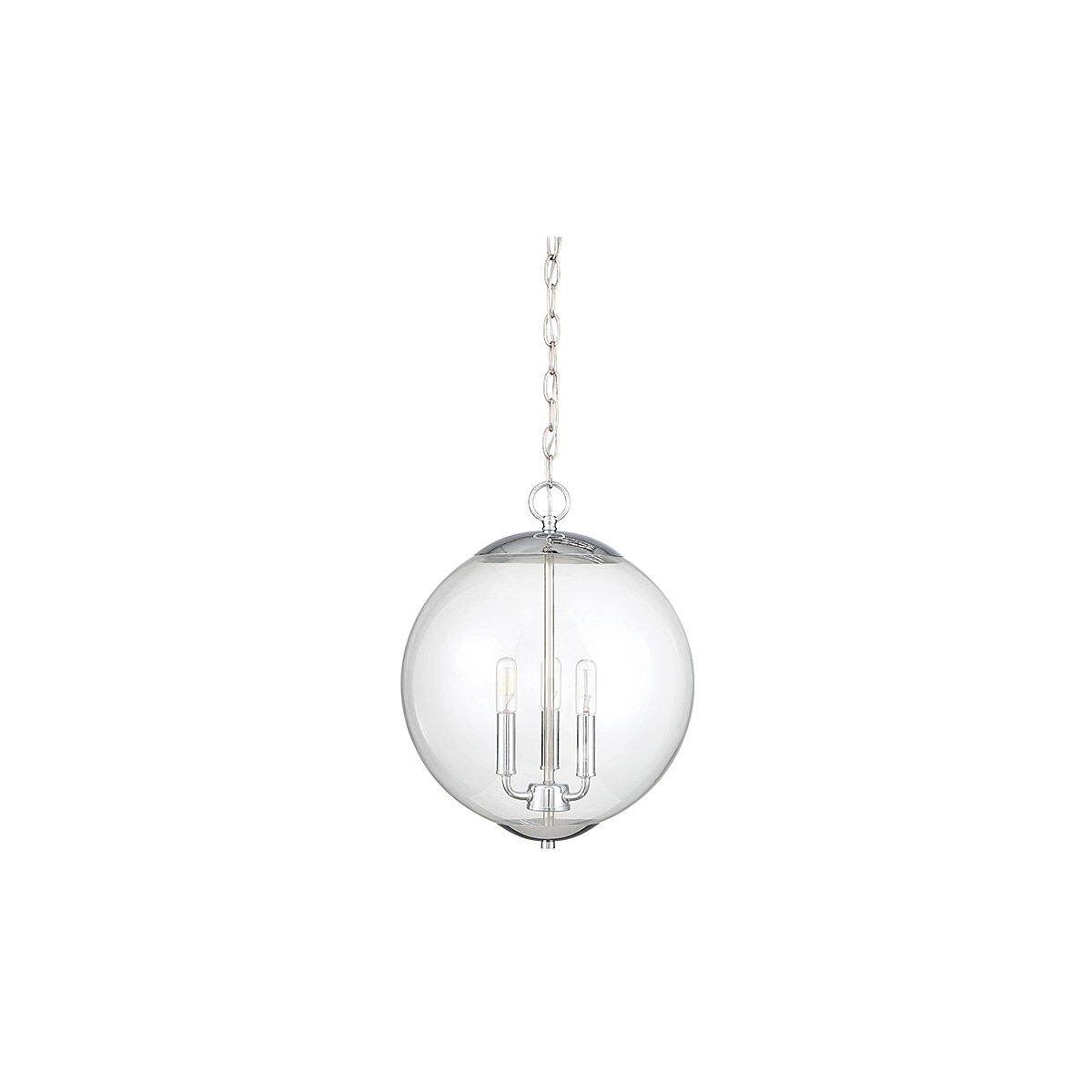 Modern 3 Light 13.75 inch Chrome Pendant Ceiling Light
