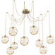 Terra 9 Light 18 inch Gilded Brass Swag Multi-Pendant Ceiling Light in Amber Optic