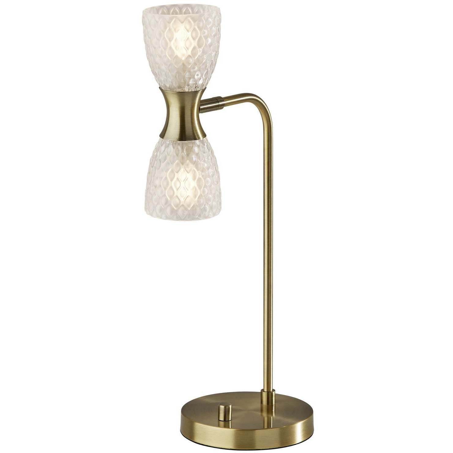 Nina 21 inch 3.00 watt Antique Brass Desk Lamp Portable Light