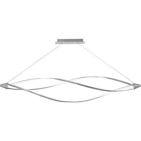 Seli LED 72 inch Satin Chrome Horizontal Pendant Ceiling Light