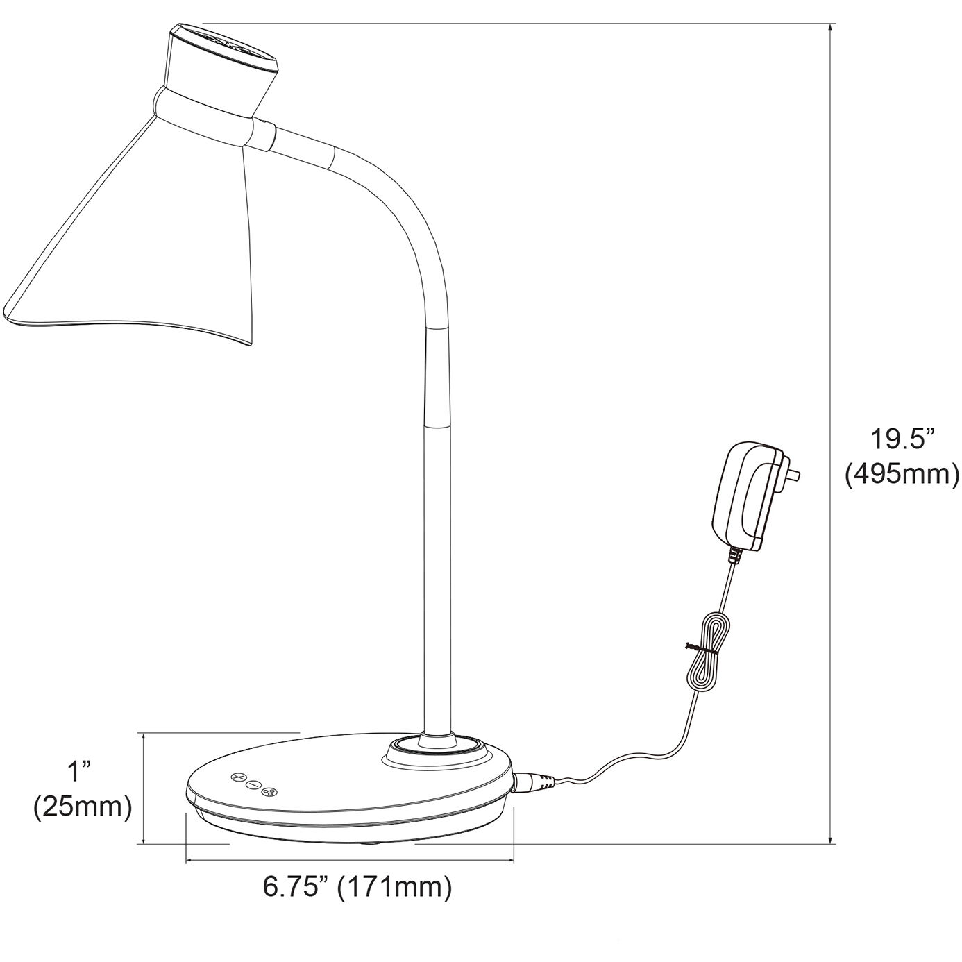 Contemporary 16 inch 6.00 watt Black Task Table Lamp Portable Light, Gooseneck