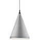 Dorothy 1 Light 22 inch Brushed Nickel With Black Detail Pendant Ceiling Light in Brushed Nickel and Black