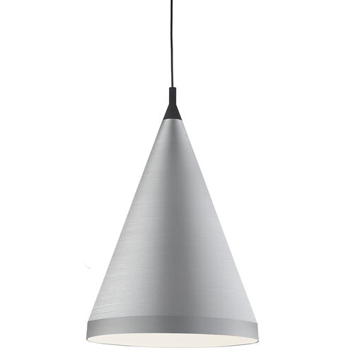 Dorothy 1 Light 22 inch Brushed Nickel With Black Detail Pendant Ceiling Light in Brushed Nickel and Black