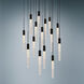 Magic LED 23 inch Black Multi-Light Pendant Ceiling Light in 15, Round