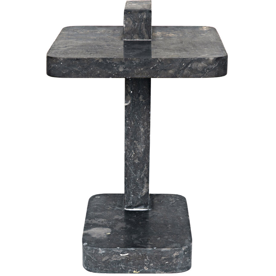North 22.5 X 20 inch Black Marble Side Table