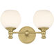 Orlisse 2 Light 14.75 inch Vintage Brass Bathroom Vanity Light Wall Light