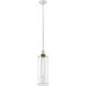 Zigrina 1 Light 5.88 inch Matte White with Aged Brass Pendant Ceiling Light