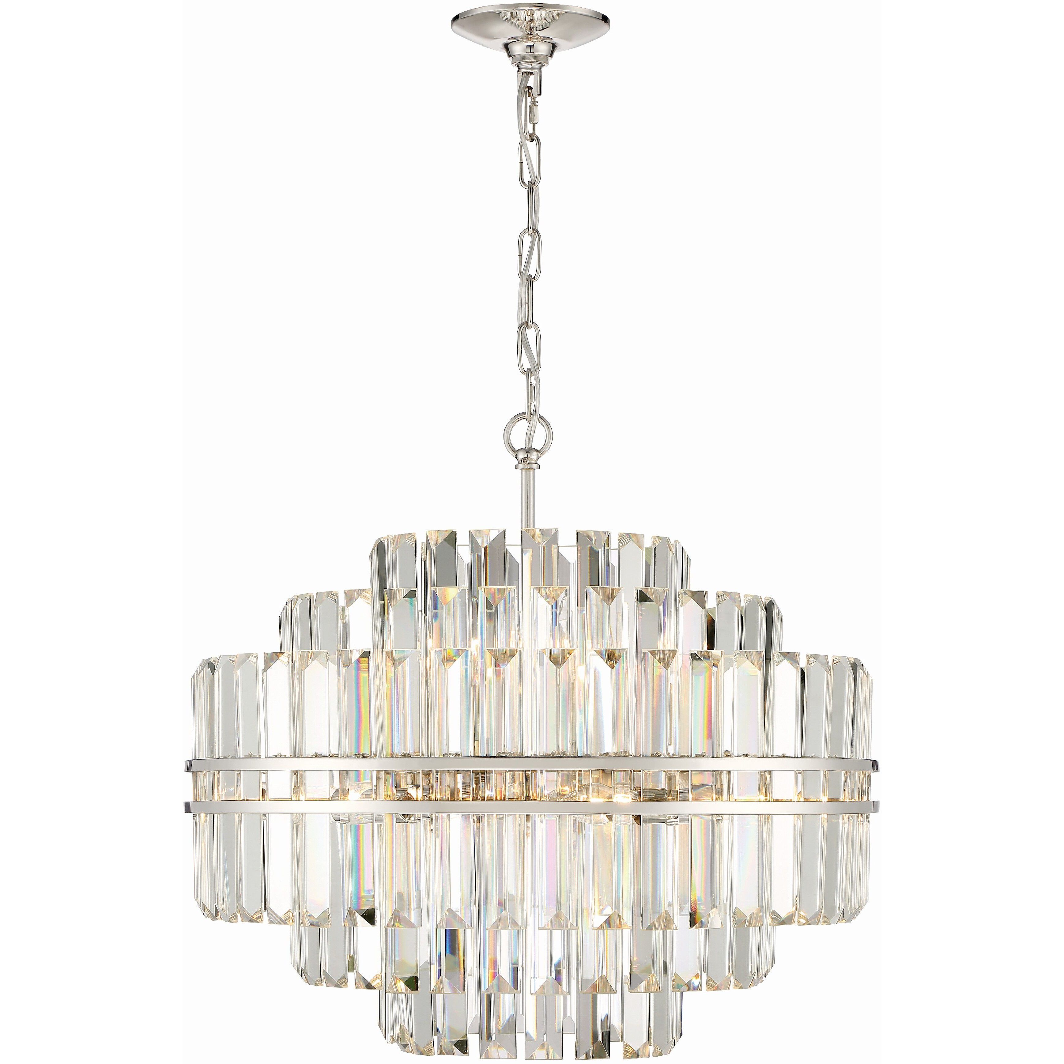 Hayes 12 Light 22 inch Polished Nickel Chandelier Ceiling Light
