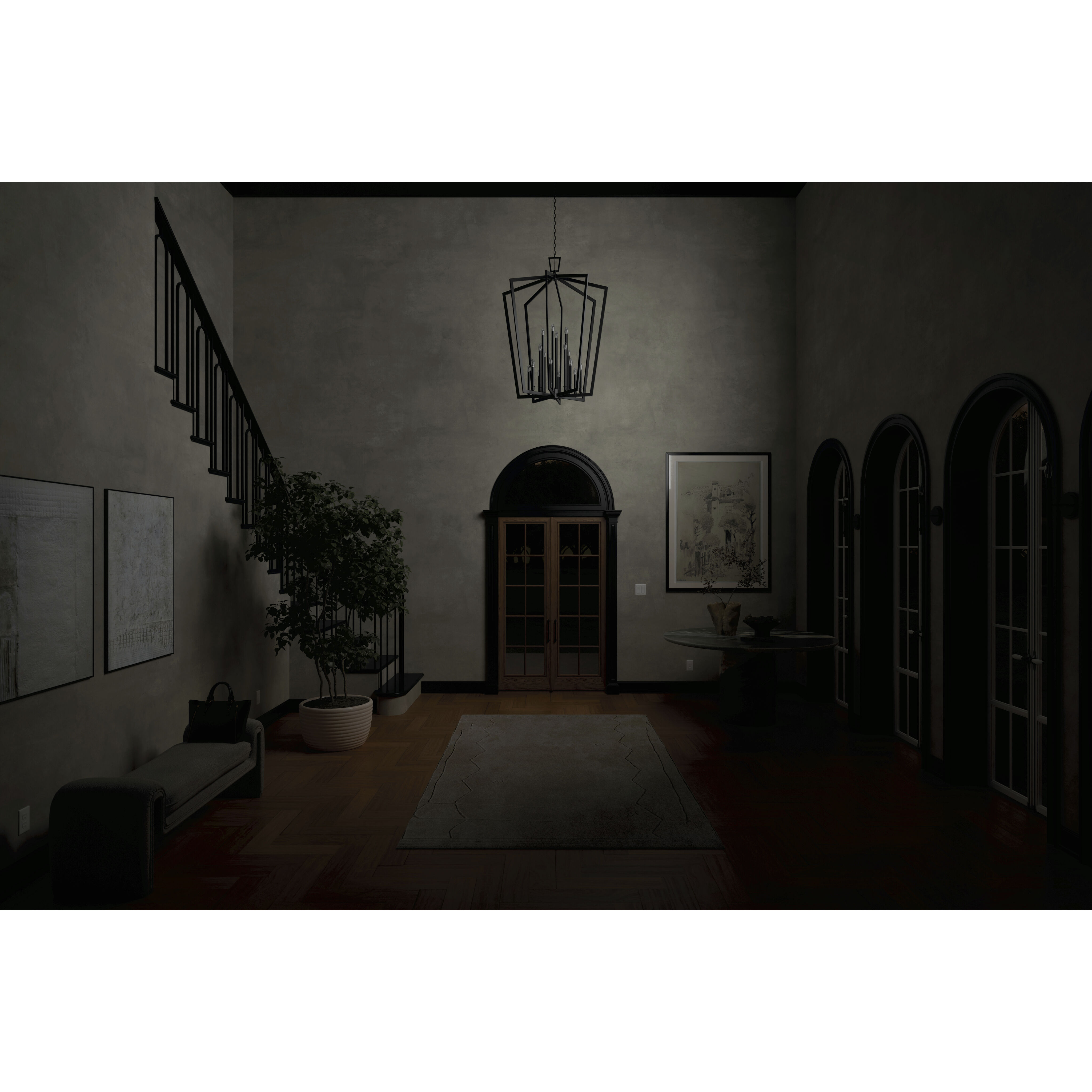 Abbotswell 16 Light Black Pendant Ceiling Light