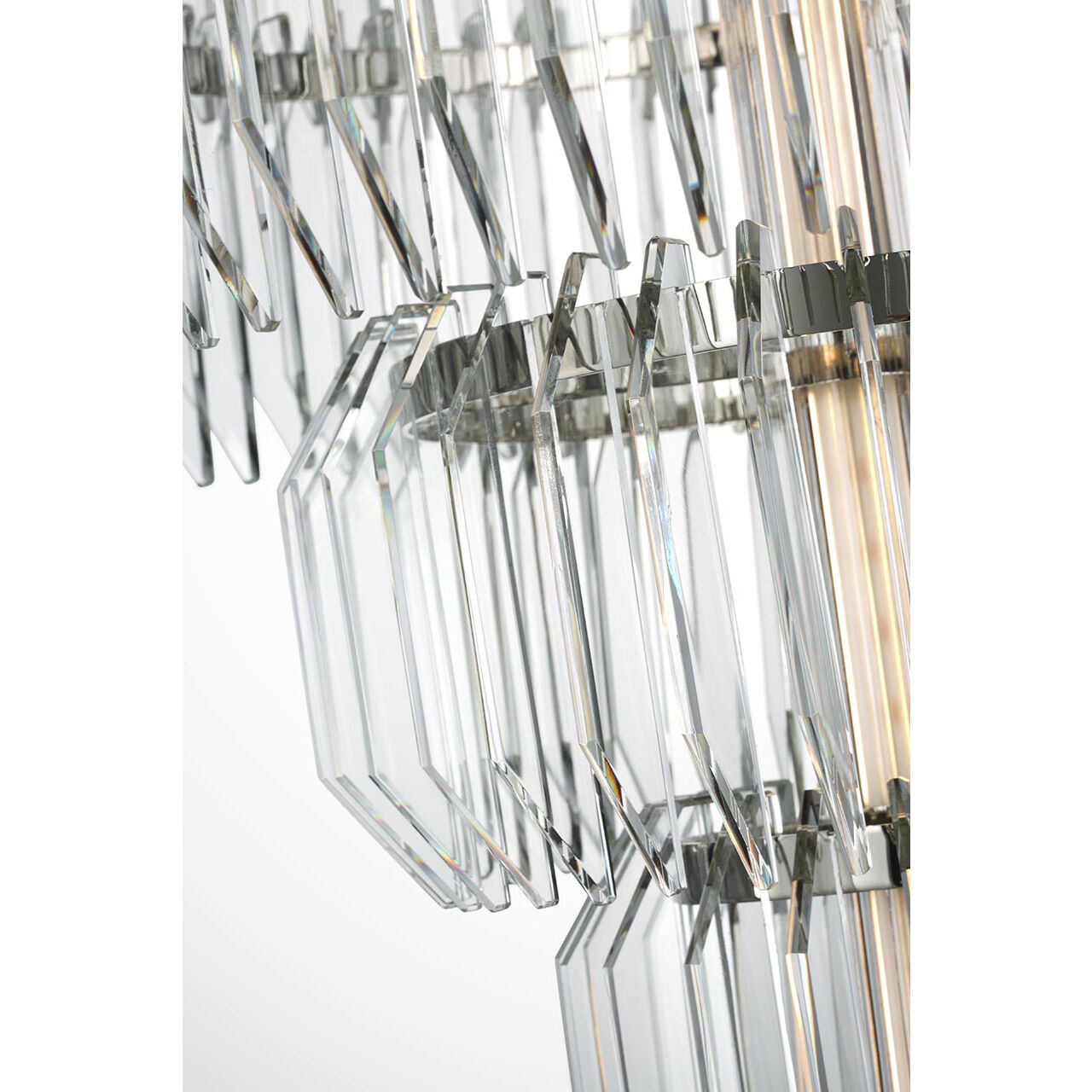 Waterford Killarney LED 32 inch Polished Nickel Layered Chandelier Ceiling Light