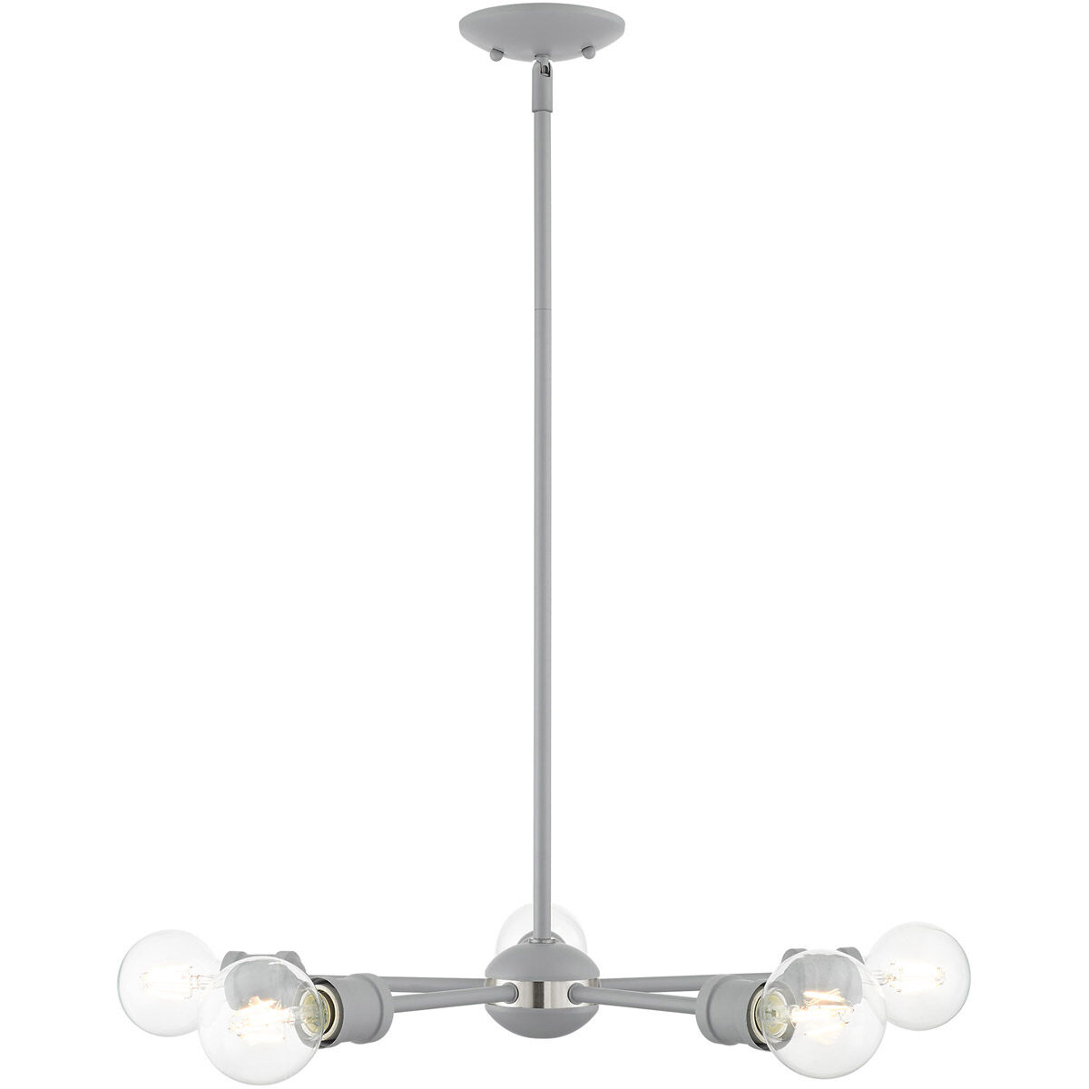 Lansdale 5 Light 19 inch Nordic Gray with Brushed Nickel Accents Chandelier Ceiling Light