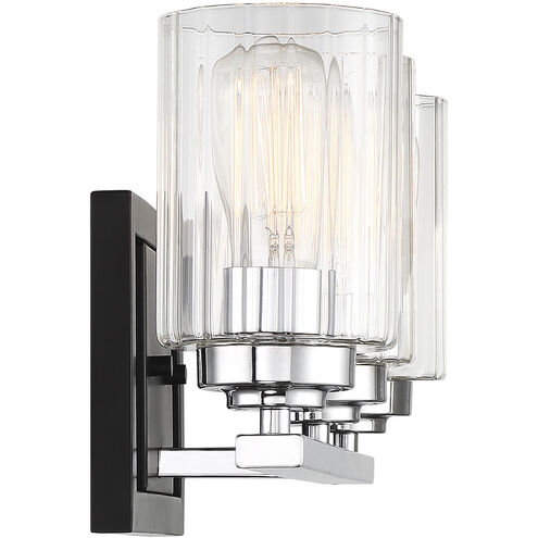 Redmond 3 Light 20 inch Matte Black with Polished Chrome Accents Vanity Light Wall Light