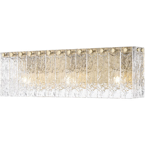 Glacier 3 Light 24 inch Modern Gold Vanity Wall Light