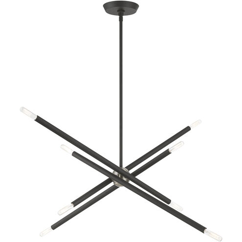 Soho 8 Light 32 inch Scandinavian Gray Linear Chandelier Ceiling Light