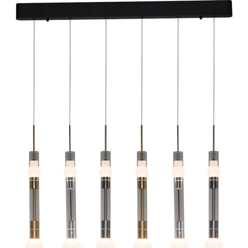 Beam 6 Light 5 inch Brushed Gold / Brushed Aluminum / Satin Dark Gray Multi Pendant Ceiling Light