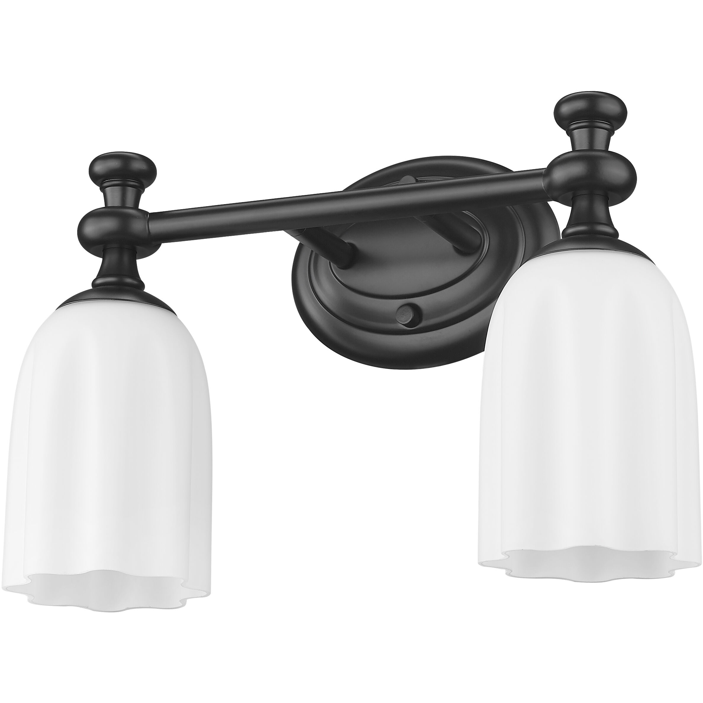 Orion 2 Light 13.75 inch Matte Black Bath Vanity Light Wall Light