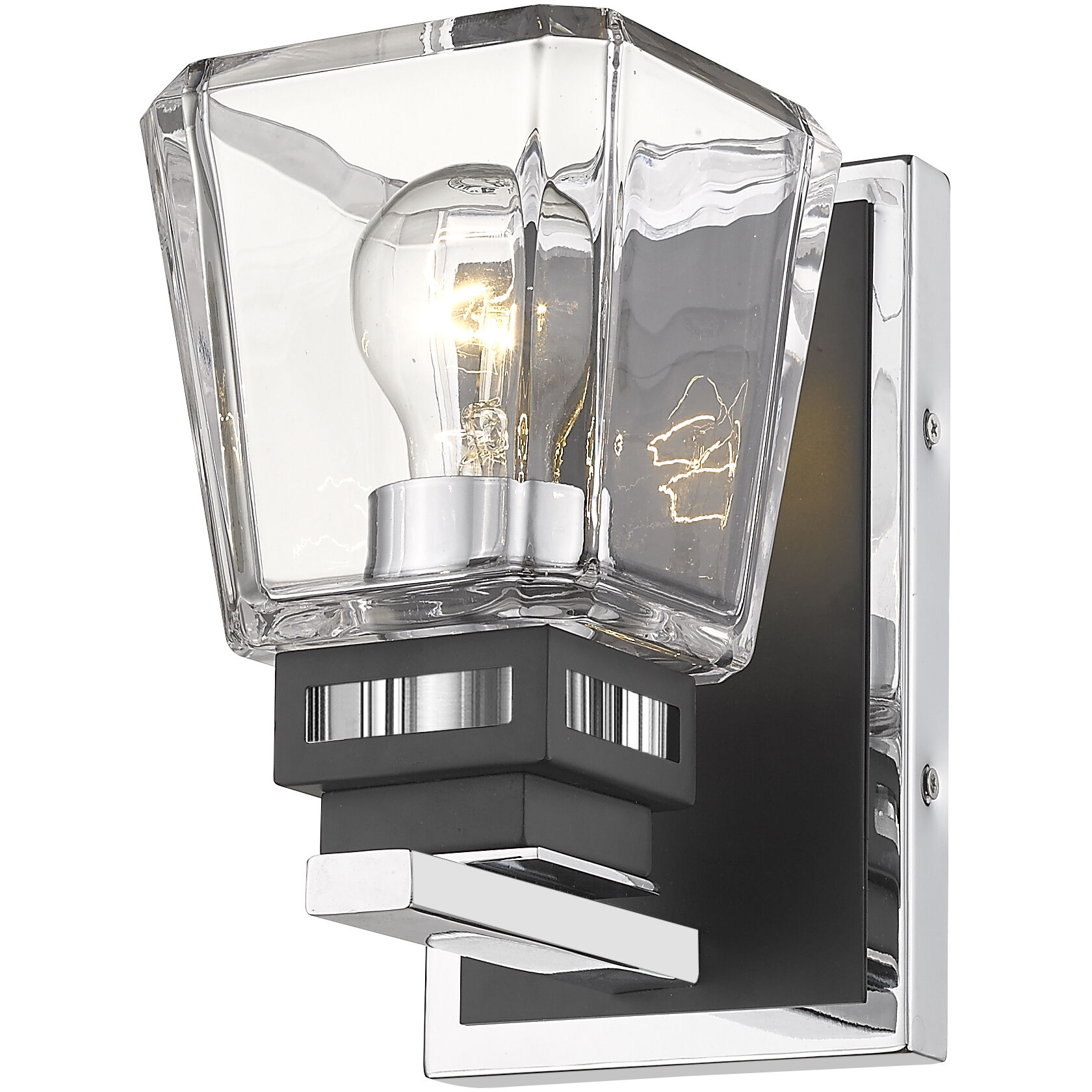 Jackson 1 Light 4.75 inch Chrome and Matte Black Wall Sconce Wall Light