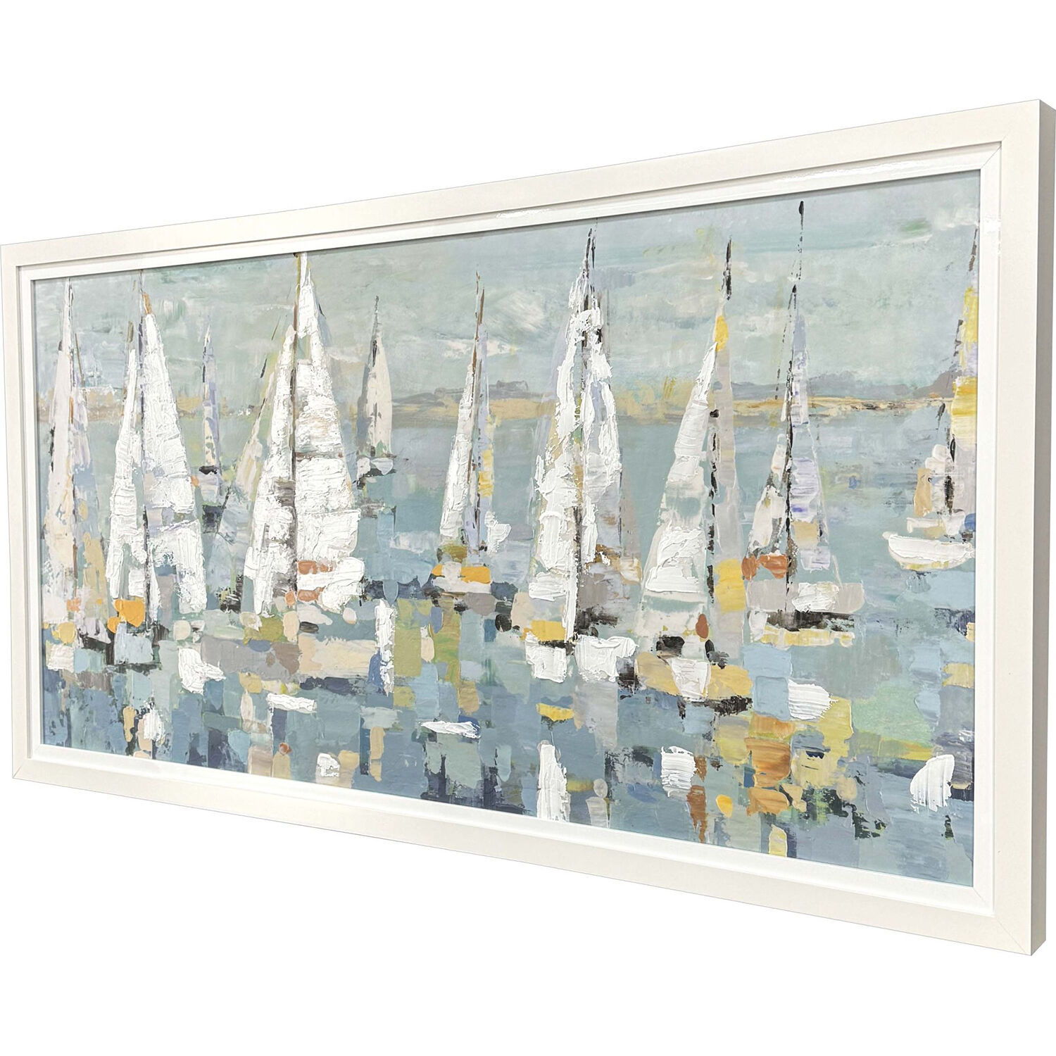 Regatta Blue and Green and Multi and Yellow Framed Art