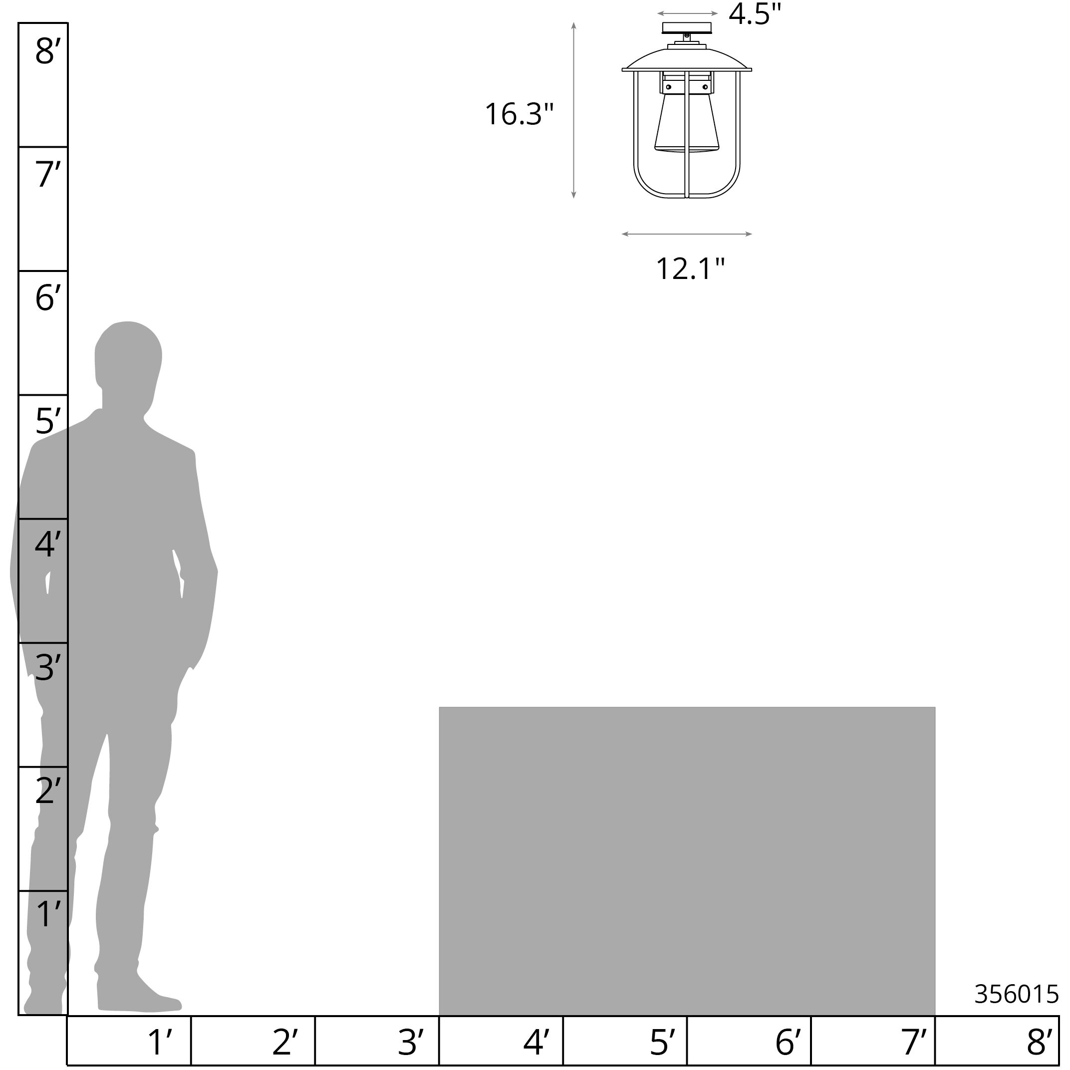 Erlenmeyer 1 Light 12.1 inch Coastal Burnished Steel Outdoor Semi-Flush