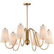 Valette 6 Light 37.25 inch Natural Aged Brass Chandelier Ceiling Light