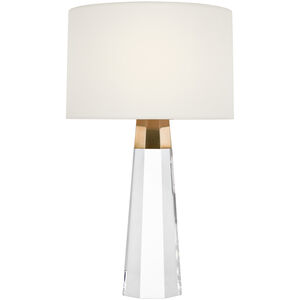AERIN Olsen 15 inch 2.00 watt Crystal and Hand-Rubbed Antique Brass Cordless Accent Lamp Portable Light