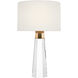 AERIN Olsen 15 inch 2.00 watt Crystal and Hand-Rubbed Antique Brass Cordless Accent Lamp Portable Light