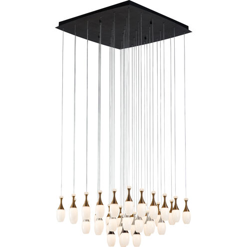 La Botella 36 Light 30 inch Deep Taupe / Brushed Aluminum / Brushed Gold Chandelier Ceiling Light