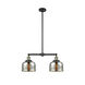 Franklin Restoration Large Bell LED 24 inch Black Antique Brass Chandelier Ceiling Light in Silver Plated Mercury Glass, Franklin Restoration