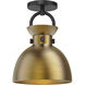 Alora Mood Waldo 1 Light 8.75 inch Matte Black/Aged Gold Semi-Flush Mount Ceiling Light in Matte Black and Aged Gold