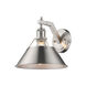 Orwell 1 Light 10 inch Pewter Wall Sconce Wall Light, Damp