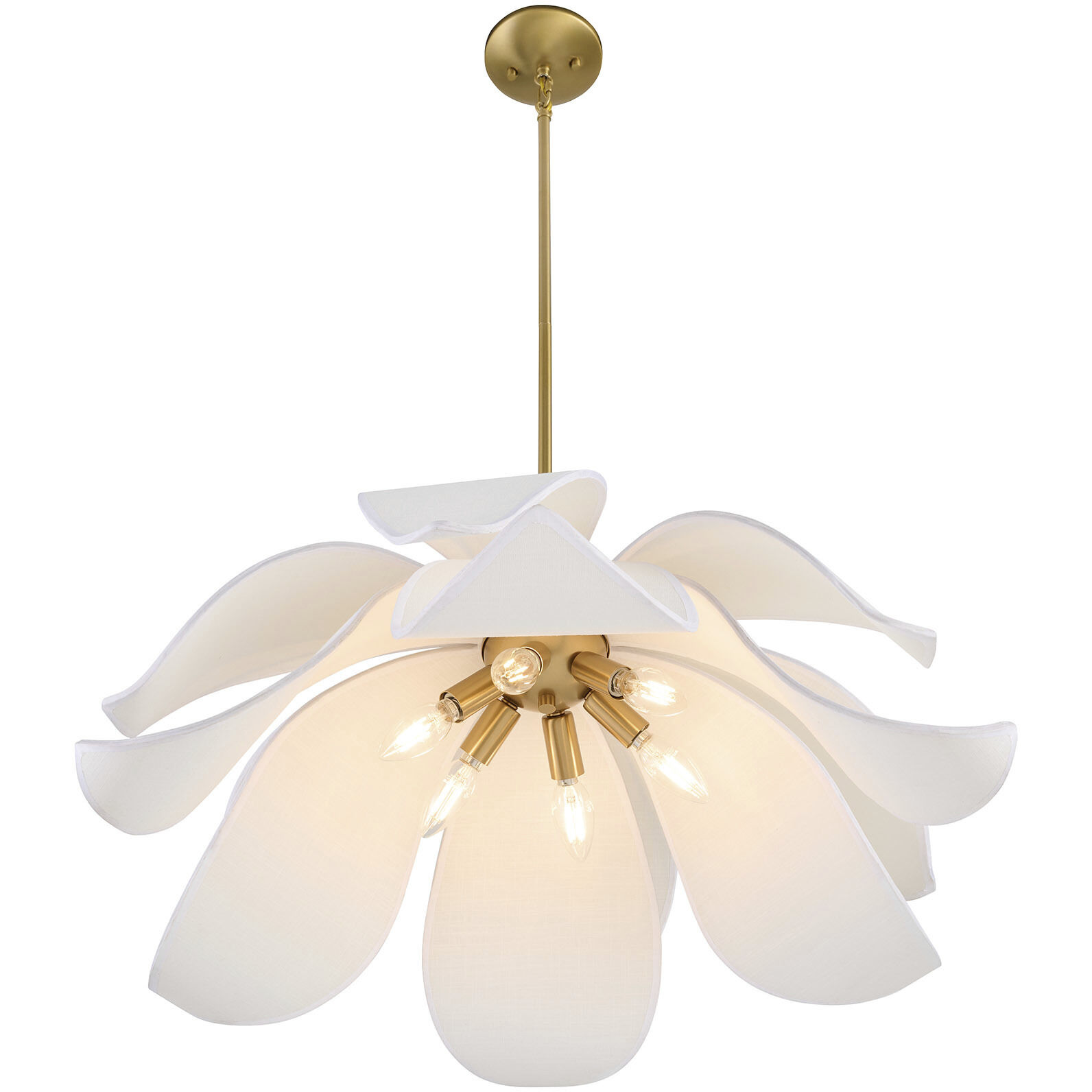Elsie 6 Light 30 inch Warm Brass Pendant Ceiling Light