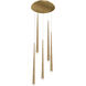 Cascade LED 17 inch Aged Brass Multi-Light Pendant Ceiling Light in 5, Round, 28in.