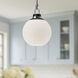 Alora Mood Copperfield 1 Light 15.75 inch Chrome Pendant Ceiling Light in Matte Opal Glass