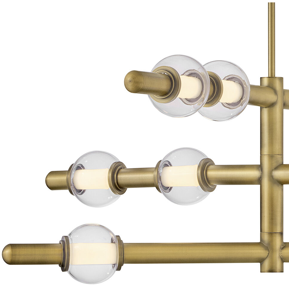 Saxon LED 36 inch Lacquered Brass Chandelier Ceiling Light