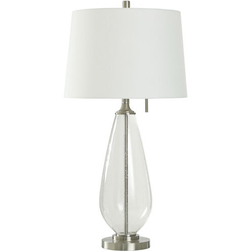 Christian 32 inch 100.00 watt Clear Seeded and Silver Table Lamp Portable Light