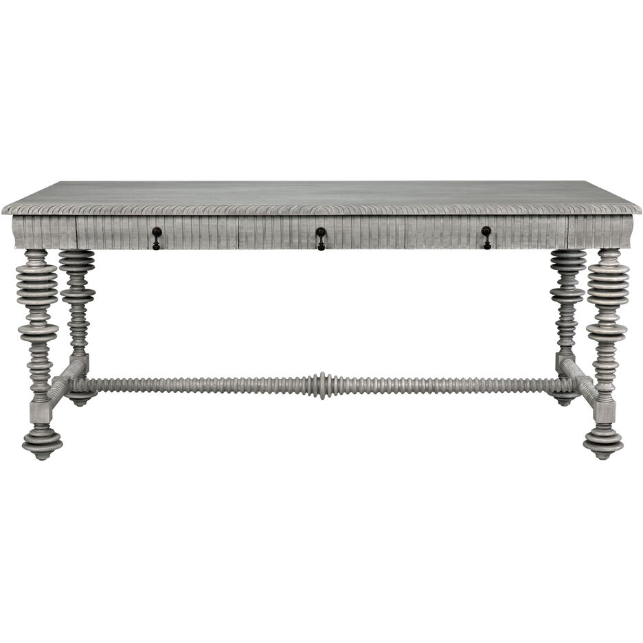 Portuguese 72 X 32 inch Distressed Grey Desk