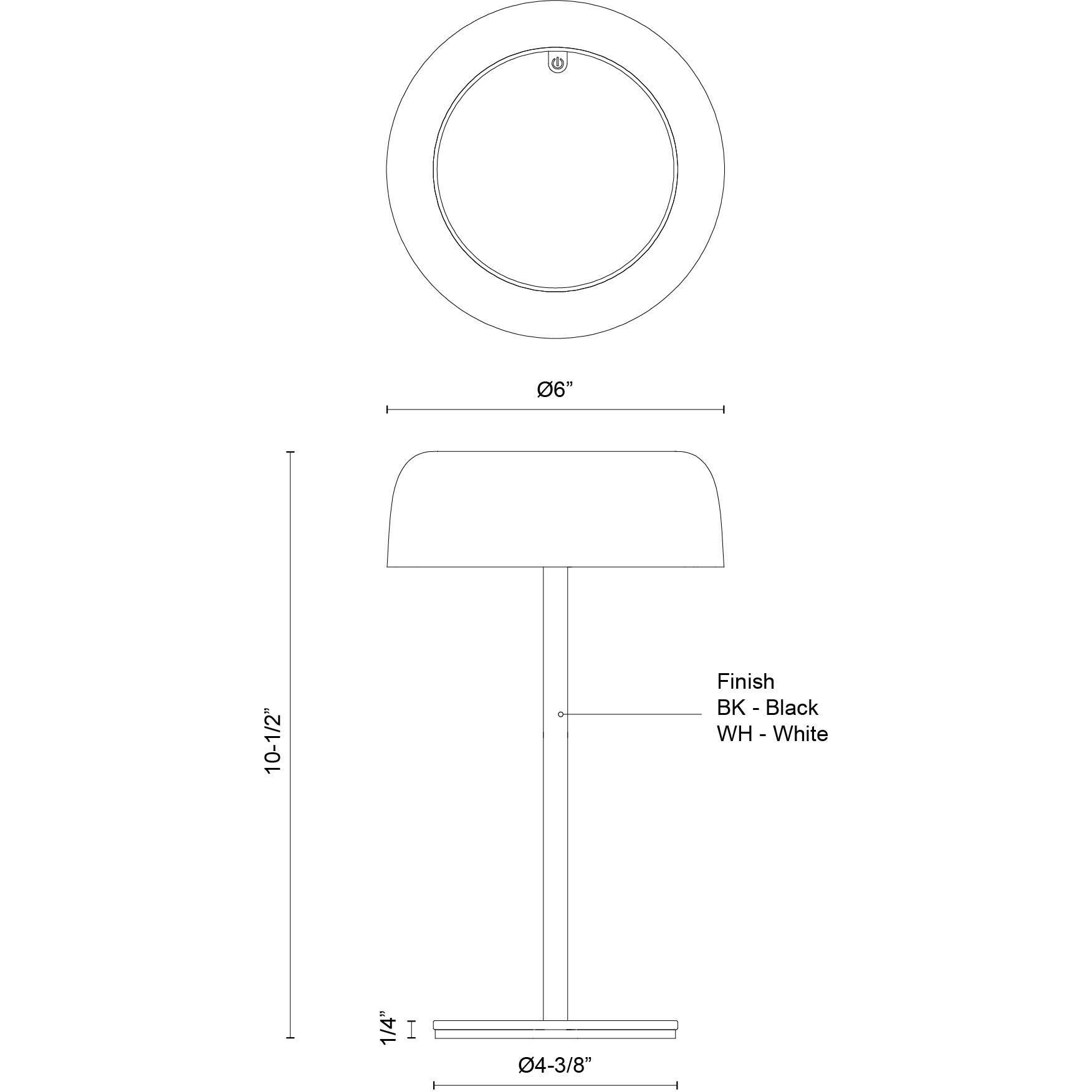 Brilla 10.5 inch 3 watt White Table Lamp Portable Light